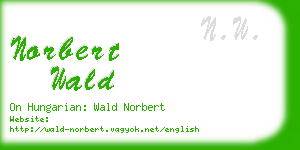 norbert wald business card